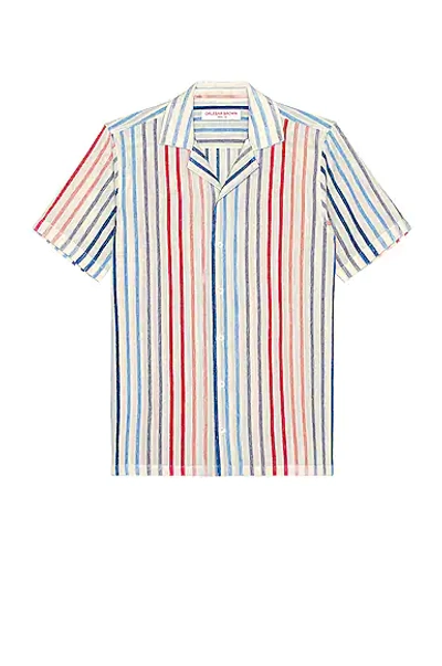 Shop Orlebar Brown Hibbert Chenille Stripe Shirt In Multi