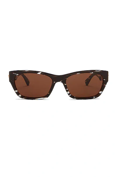 Shop Bottega Veneta Bv1143s Sunglasses In Fondant Brown & Crystal