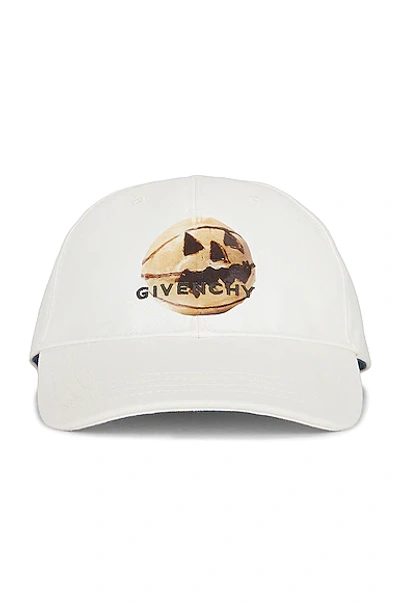 Shop Givenchy Curved Cap With Embroidered Logo In Ivory