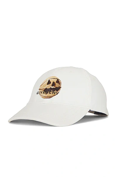 Shop Givenchy Curved Cap With Embroidered Logo In Ivory