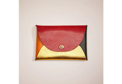 Shop Coach Remade Colorblock Large Pouch In Rainbow