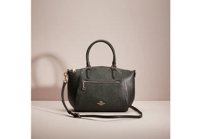 Coach Restored Elise Satchel In Gold/amazon Green