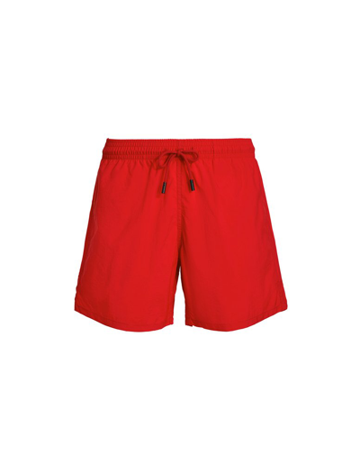 Shop Etro Logo Patch Drawstring Swim Shorts In Red
