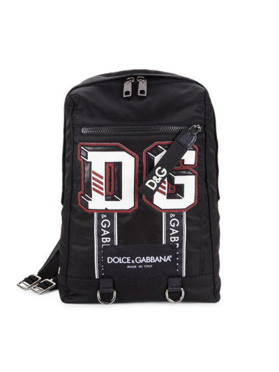 Shop Dolce & Gabbana Women's Convertible Logo Graphic Backpack In Black