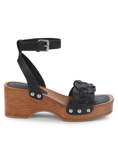 Shop Splendid Women's Brisa Leather Platform-heel Sandals In Black