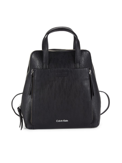 Shop Calvin Klein Women's Lilly Textured Backpack In Black
