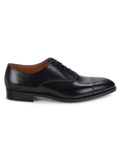Shop Paul Stuart Men's Gavi Cap-toe Leather Oxfords In Black