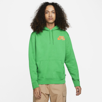 Nike Sb Icon Pullover Skate Hoodie In Lucky Green,total Orange | ModeSens