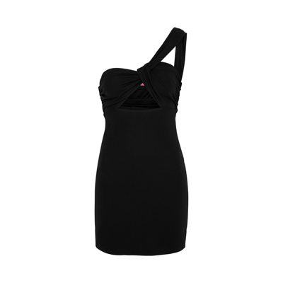 Shop Gauge81 Jinan Black One-shoulder Mini Dress