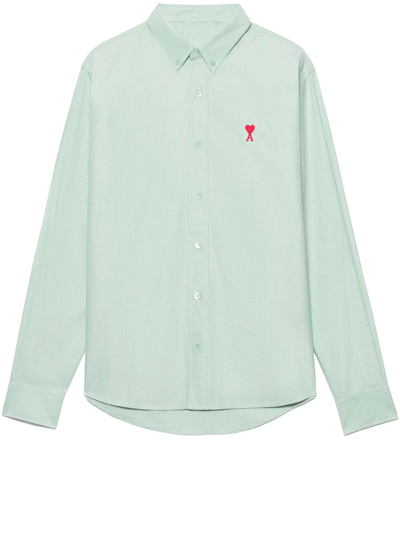 Shop Ami Alexandre Mattiussi Aqua Green Ami De Coeur Shirt