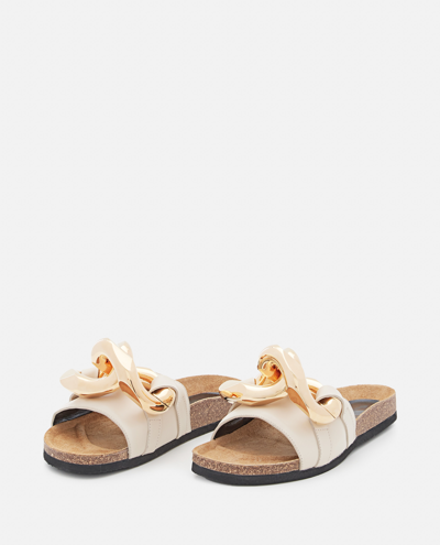Shop Jw Anderson J.w. Anderson Chain Leather Sandals In White