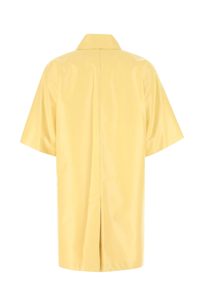 Shop Max Mara Yellow Coated Cotton Tondo Trench Coat Nd  Donna 42