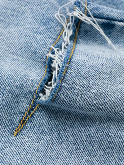 Shop Maison Margiela Cut Out Details Loose Jeans In Blue
