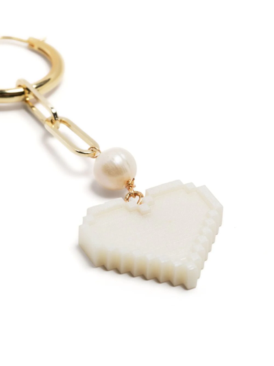 Shop Natasha Zinko Heart-detail Earring In White
