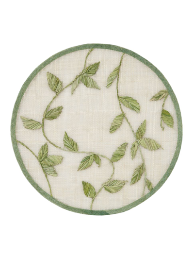 Shop Joanna Buchanan Straw Leaf 4-piece Placemat Set In Leaf Green