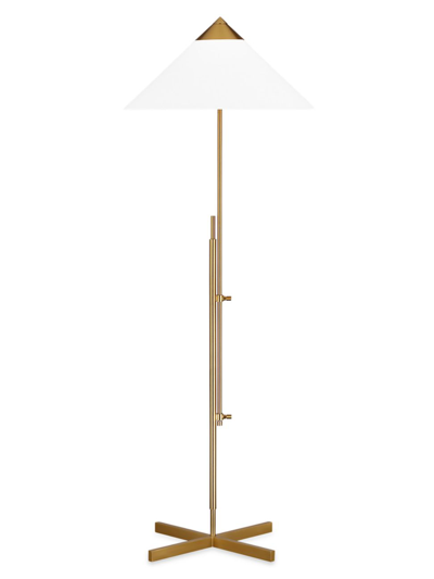 Shop Kelly Wearstler Visual Comfort Studio Floor Lamp In Burnished Brass