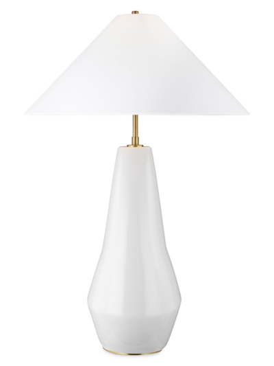 Shop Kelly Wearstler Visual Comfort Studio Tall Table Lamp In Arctic White