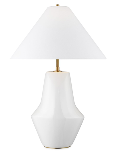 Shop Kelly Wearstler Visual Comfort Studio Short Table Lamp In Arctic White