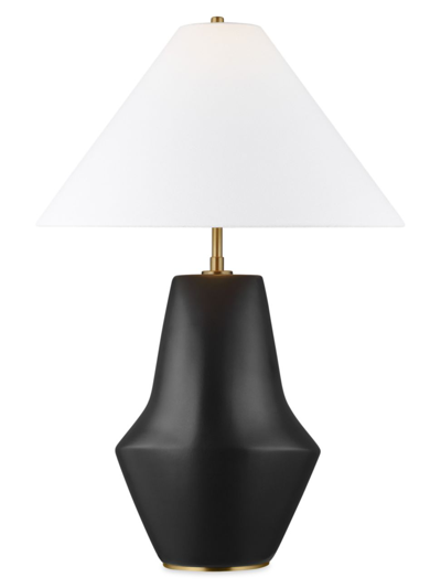 Shop Kelly Wearstler Visual Comfort Studio Short Table Lamp In Coal