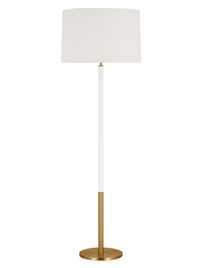 Shop Kate Spade Visual Comfort Studio Monroe Polished Nickel Floor Lamp In Burnished Brass