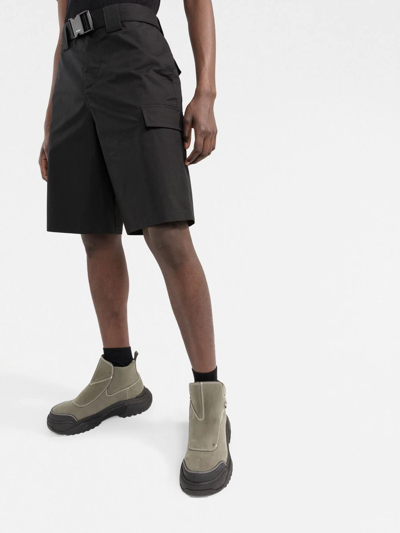 Shop Off-white Buckled Cargo Shorts In Black
