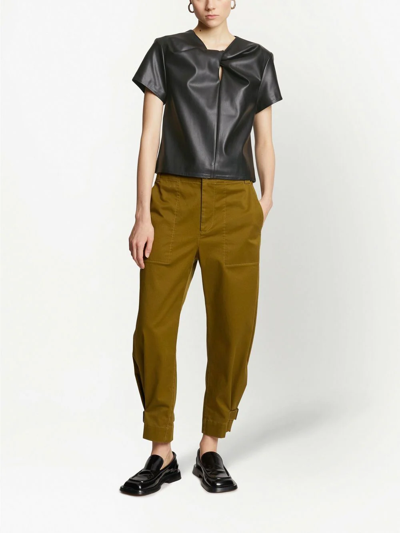 Proenza Schouler White Label Twist-detail Short-sleeved Top In Schwarz