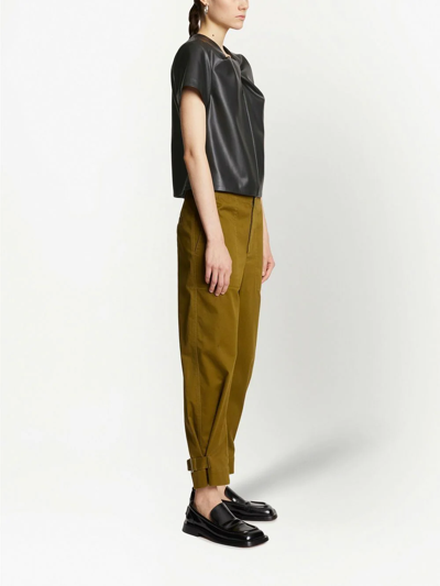 Proenza Schouler White Label Twist-detail Short-sleeved Top In Schwarz