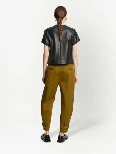 Proenza Schouler White Label Twist-detail Short-sleeved Top In Schwarz