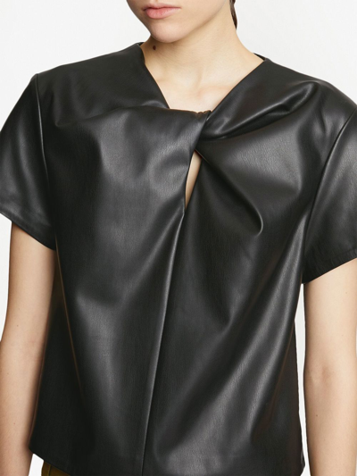 Proenza Schouler White Label Twist-detail Short-sleeved Top In Schwarz