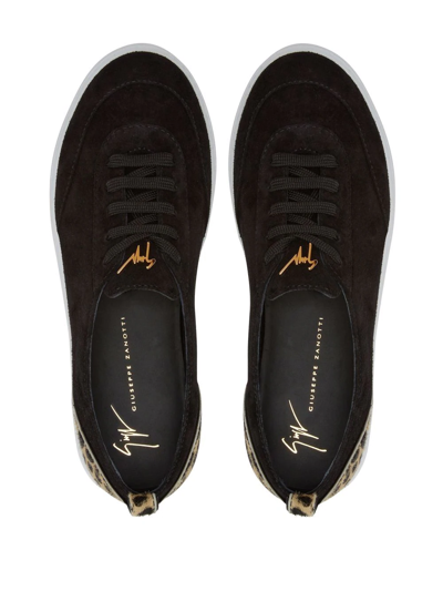 Shop Giuseppe Zanotti Zenas Suede Low-top Sneakers In Black