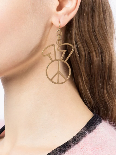 Shop Natasha Zinko Peace-detail Earrings In Gold