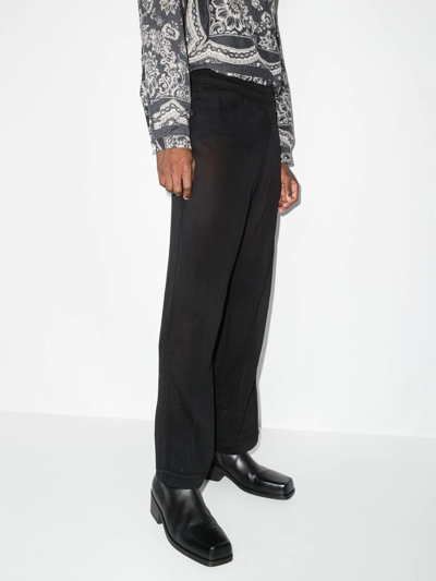 Shop Our Legacy Semi-sheer Loose-fit Trousers In Schwarz