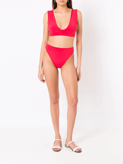 Isolda Vermelho High-waisted Bikini Set In Red