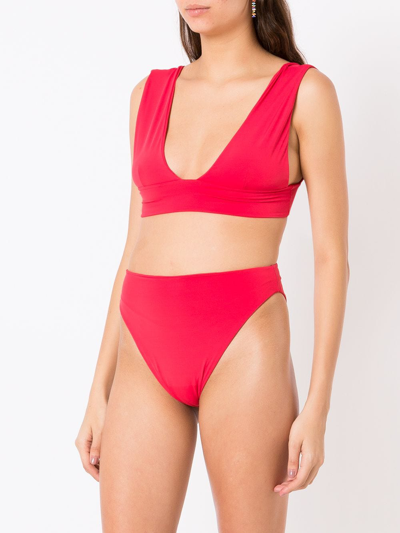 Shop Isolda Vermelho High-waisted Bikini Set In Red