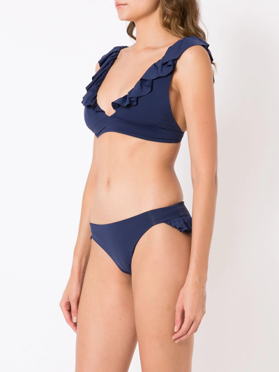 Shop Isolda Ruffle-trimmed Bikini Set In Blue