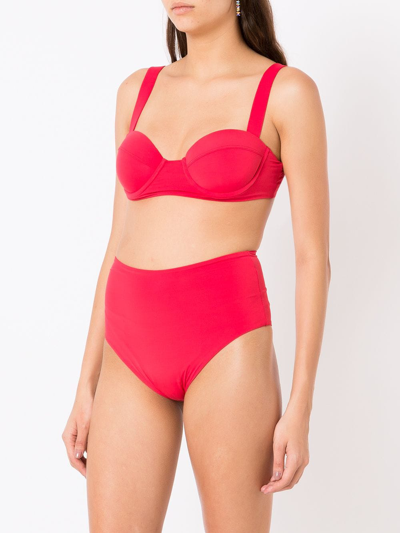 Isolda Vermelho High-waisted Bikini Set In Red
