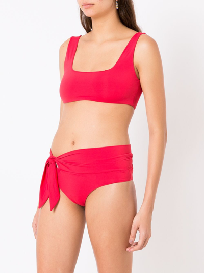 Shop Isolda Vermelho Side-tie Bikini Set In Red