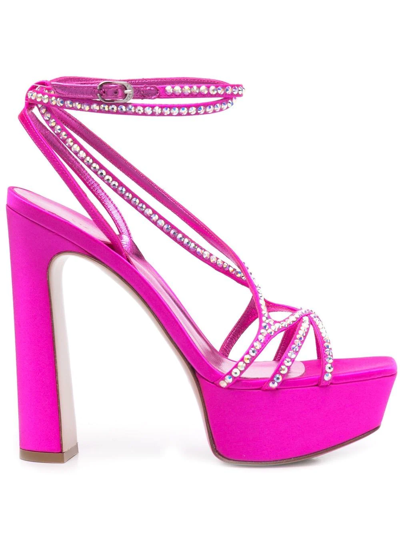 Shop Le Silla Belen Rhinestone-embellished Sandals In Pink