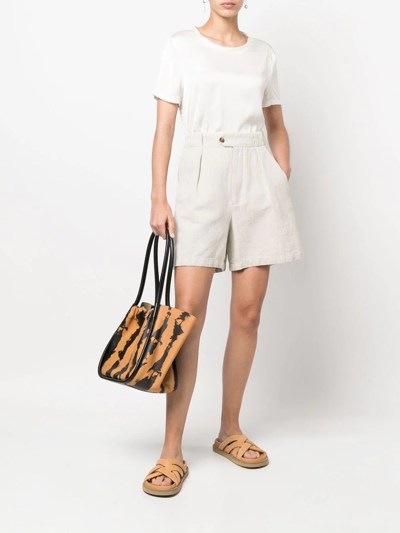 Closed High-waisted Organic-cotton Shorts In Neutrals