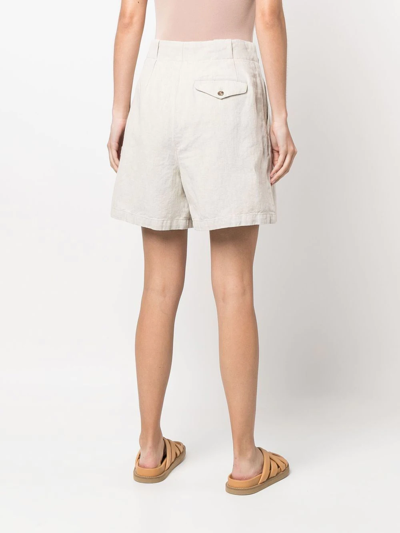 Closed High-waisted Organic-cotton Shorts In Neutrals
