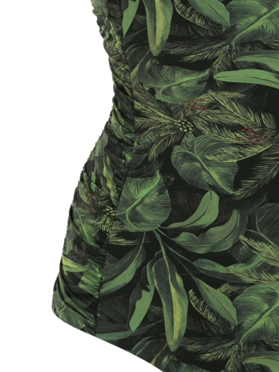 Shop Isolda Coqueiral Foliage-print Swimsuit In Black