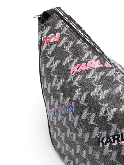 Shop Karl Lagerfeld K/monogram Denim Print Bag In Grau