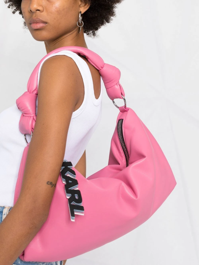 Shop Karl Lagerfeld K/knotted Shoulder Bag In Rosa