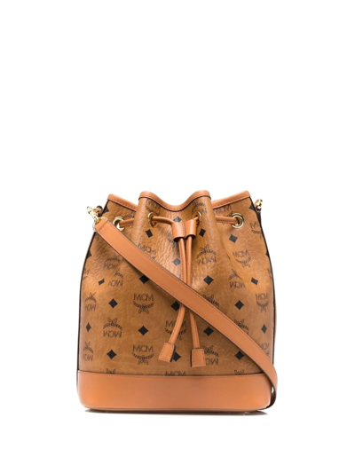 Mcm Medium Dessau Bucket Bag In Brown | ModeSens