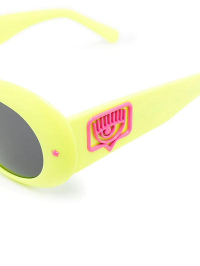 Shop Chiara Ferragni L.a. Eye Tinted Sunglasses In Yellow