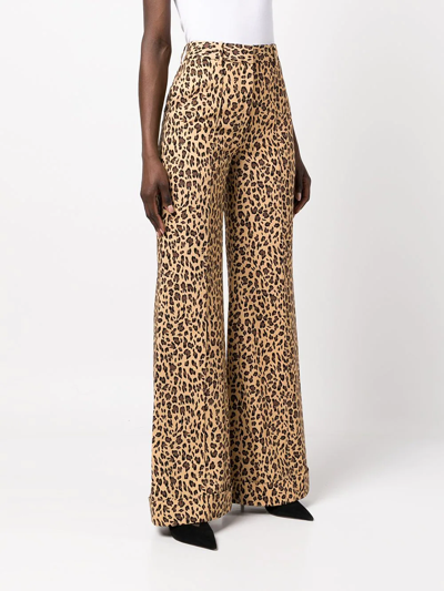 Adam Lippes Leopard-print Wide-leg Trousers In Brown | ModeSens
