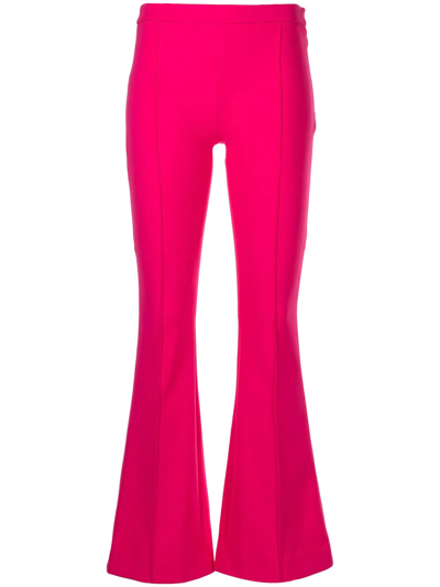Shop Adam Lippes Flare-detail Trousers In Pink