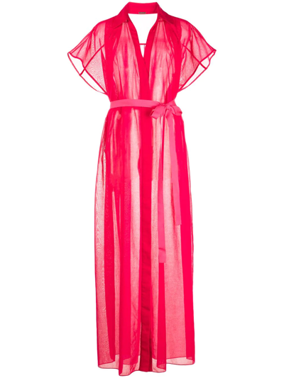 Shop Adam Lippes Tied-waist Day Dress In Pink