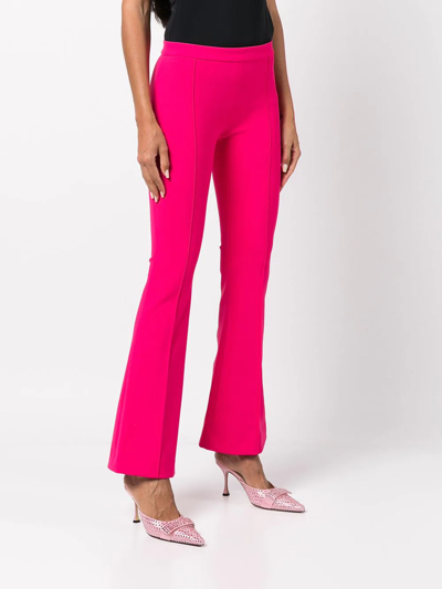 Shop Adam Lippes Flare-detail Trousers In Pink