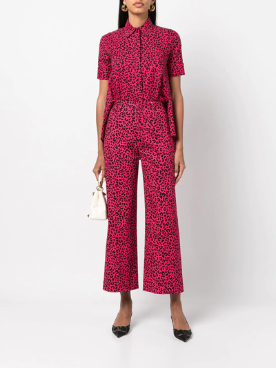 Shop Adam Lippes Leopard-print Trapeze Shirt In Pink